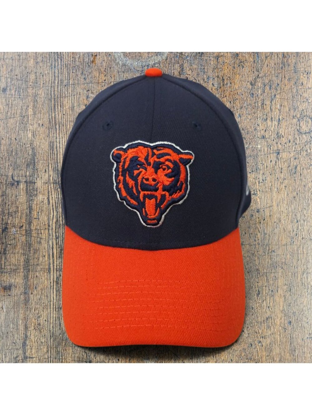 Chicago Bears New Era 39THIRTY Hat Navy Orange Flex Fit Cap Size M/L NFL